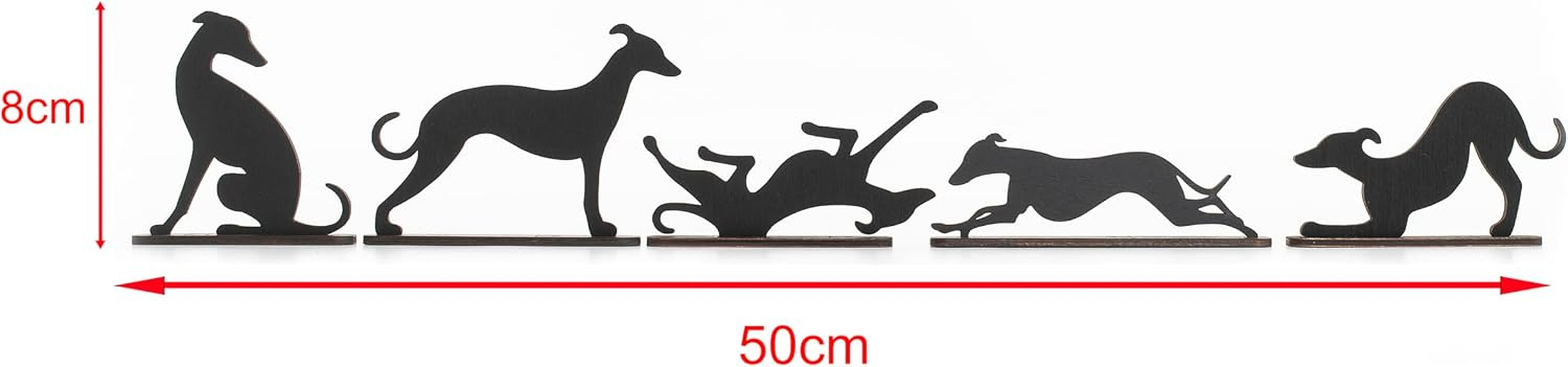 Whippet Greyhound Dog Silhouette Ornaments, Set of 5 Acrylic Sighthound Decorations, Whippet Gift, Greyhound Gift, Dog Lover Home Decor,  UK. (Set of 5)
