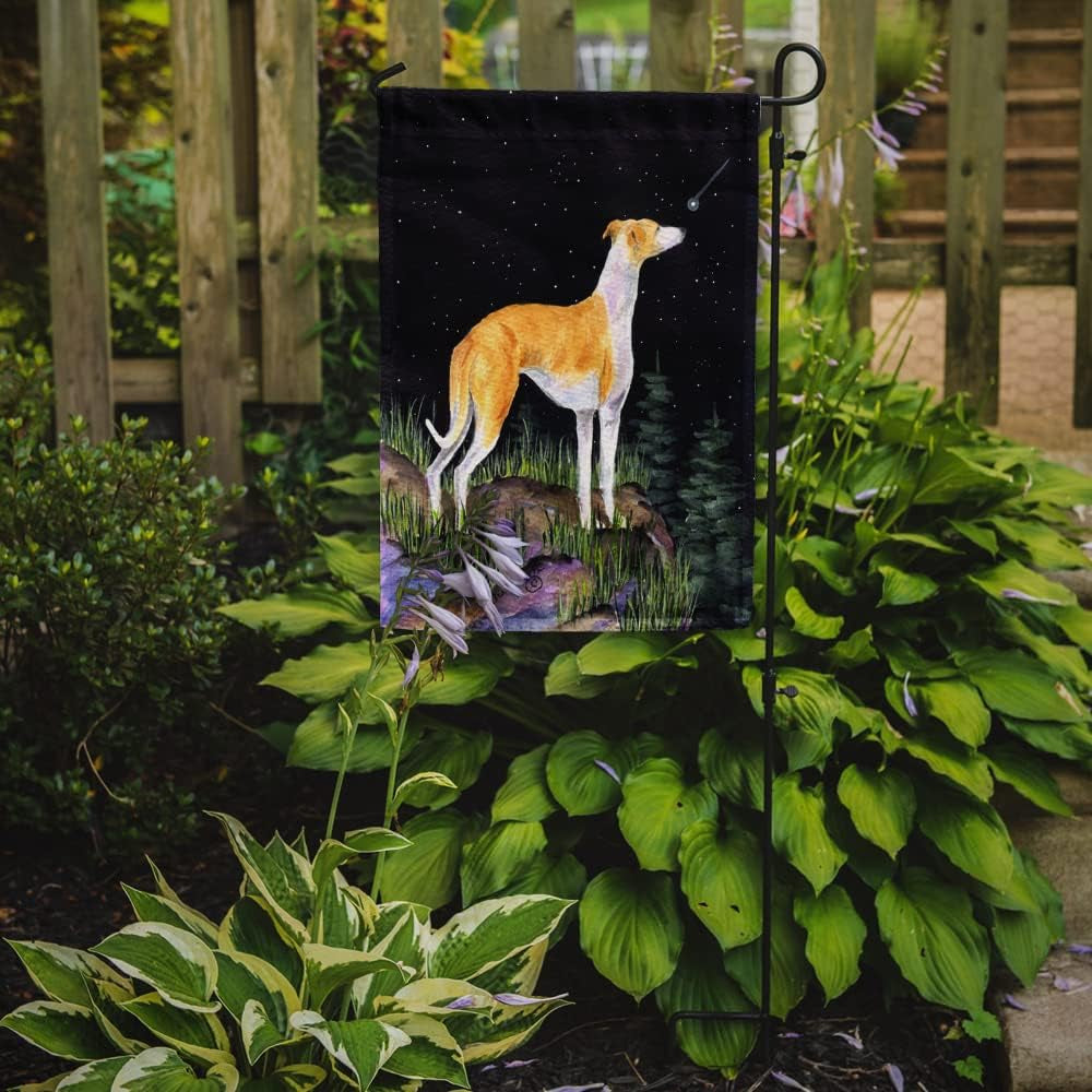 SS8492GF Starry Night Whippet Garden Flag Mailbox Flag Decorative Yard Flag Banner outside Patio Artwork Yard Flower Beds, Garden Size, Multicolor