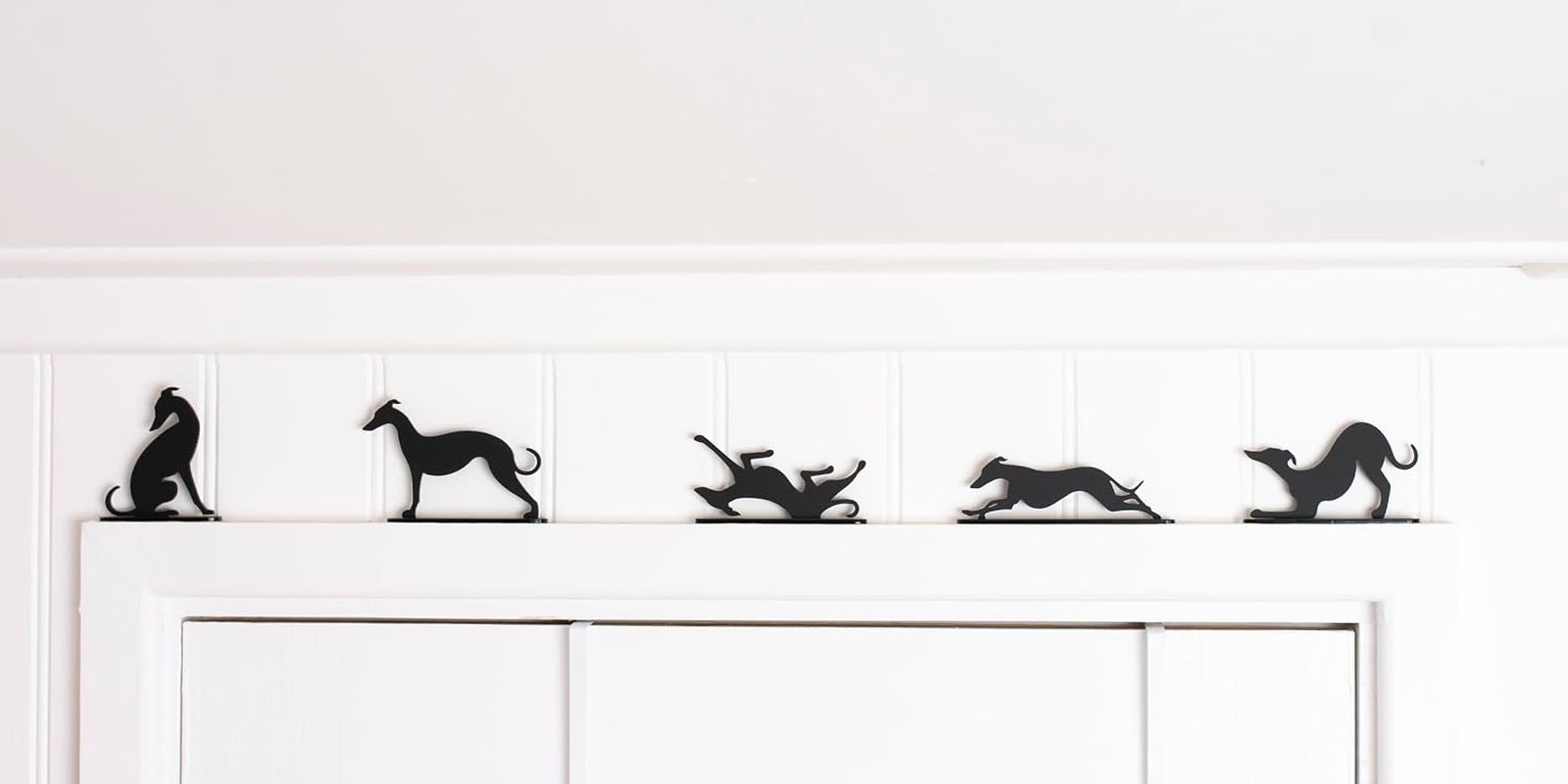 Whippet Greyhound Dog Silhouette Ornaments, Set of 5 Acrylic Sighthound Decorations, Whippet Gift, Greyhound Gift, Dog Lover Home Decor,  UK. (Set of 5)