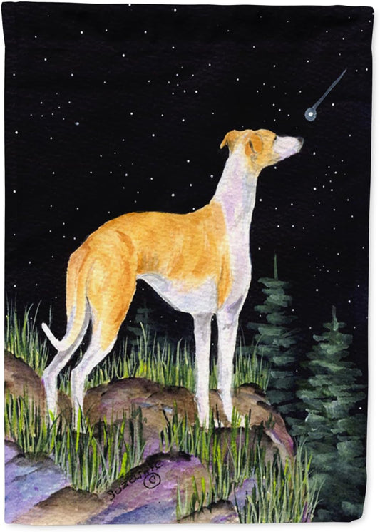 SS8492GF Starry Night Whippet Garden Flag Mailbox Flag Decorative Yard Flag Banner outside Patio Artwork Yard Flower Beds, Garden Size, Multicolor